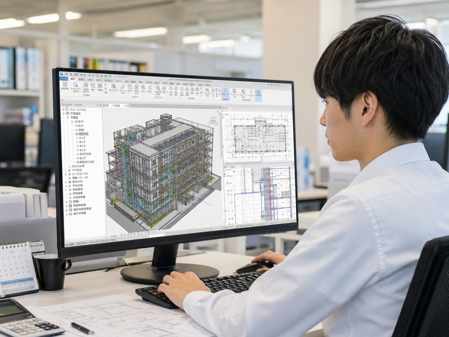 BIMエンジニアによるモデリング作業